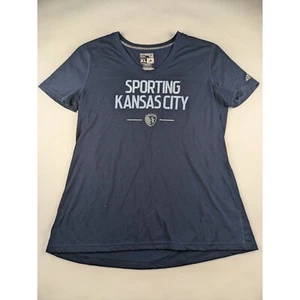 Adidas Ultimate Tee Blue Sporting Kansas City Shirt Women's XL - Picture 1 of 6