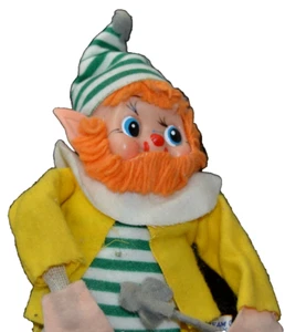 St. Patrick’s Day REDHEAD RUBBER FACE ELF BOY PIXIE Christmas Yarn Beard Vintage - Picture 1 of 6