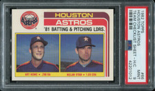 PSA 9 MINT 1982 TOPPS ASTROS TEAM CHECKLIST SHEET MAIL-IN NOLAN RYAN #66 B197