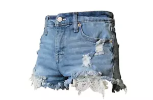 Pantalones Cortos Mossimo Mujer 0 Distressed Tiro Alto Azul Denim Junior (W25 L3) - Imagen 1 de 12