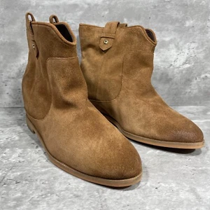 Cole Haan Ankle Boots Hidden Wedge Women's Sz 9.5 B Grandseries Chestnut Western - Picture 1 of 13