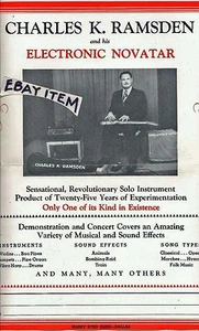C 1940 PÓSTER CHARLES K RAMSDEN GUITARRA ELÉCTRICA NOVATAR guitarrista musical - Imagen 1 de 1