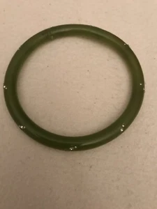 Green Rhinestone Bakelite Bracelet - Picture 1 of 5