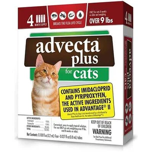 Advecta Plus Flea Protection Squeeze-On for Cats Over 9lbs 4CT - Picture 1 of 10