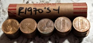 1 Rotolo 1970-1979 P D E/O S U.S. Lincoln Memorial Pennies Rame 1970'SR-1 - Foto 1 di 7