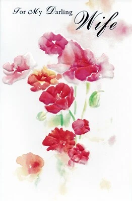 Romantic HAPPY BIRTHDAY Card FOR DARLING WIFE by Premium Greetings + Envelope - Image 1 of 4