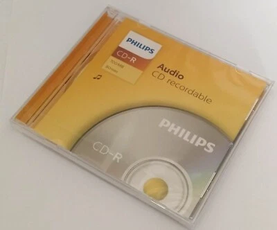Philips CD-R Audio 80 MINS RECORDABLE CDR - Jewel Case Blank CD Discs NEW - Image 1 of 4