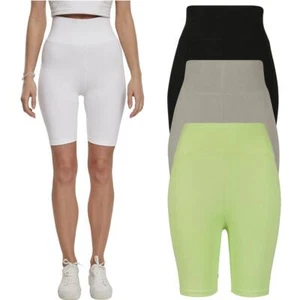 UrbanClassics Cycle Shorts Ladies High Waist Damen Leggins Knielang 80er XS-5XL - Picture 1 of 80