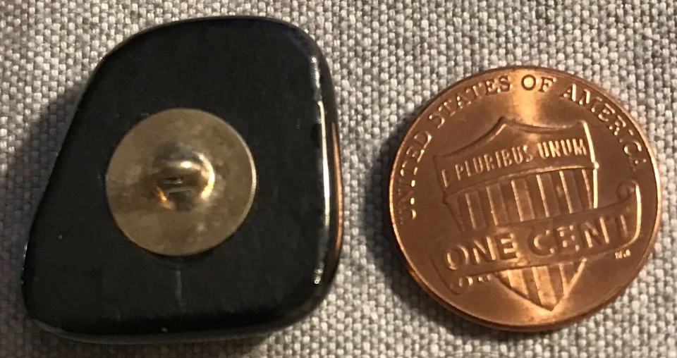 Blue Stars Black Green Dichroic Glass Shank Button Hand Made 7/8" 29mm 8547 - Image 1 of 1