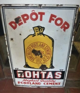 VINTAGE OLD ORIGINAL SONE VALLY PORTLAND CEMENT CO PORCELAIN ENMAEL SIGN ENGLAND - Picture 1 of 7
