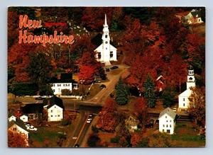 Ruhiges Dorf New Hampshire Luftaufnahme Postkarte von Pat Pratt nicht verschickt - Bild 1 von 2