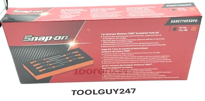 SNAP ON 7pc Electronic Miniature Torx Screwdriver ORANGE FOAM Set SGDET70ESDF O+ - Image 1 of 4