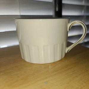 Wedgwood Platinum Colosseum Teacup Flat Cup White Silver Trim England NWT - Picture 1 of 4