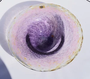 PINK ART GLASS BOWL, Milan Vobruba Studio Gusum, Sweden Signed FREE SHIPPING - Picture 1 of 7
