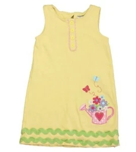 Hartstrings Kids Girls Yellow Embroidered Sleeveless Dress Size 5 - Picture 1 of 12