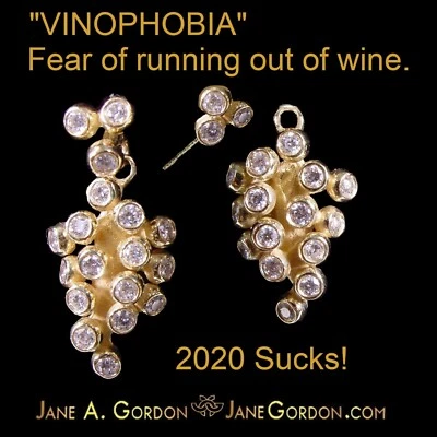 NEW: Demi Grapes Drop Earring-2 Parts-Detachable Stud-14K Gold & Diamonds: Love! - Image 1 of 4