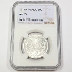 1917 M NGC MS65 - MEXICO - 50 Centavos 50C Coin #43538A - Picture 1 of 2