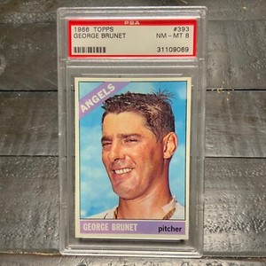 1966 Topps George Brunet #393 *Angels* PSA 8 NM-MT