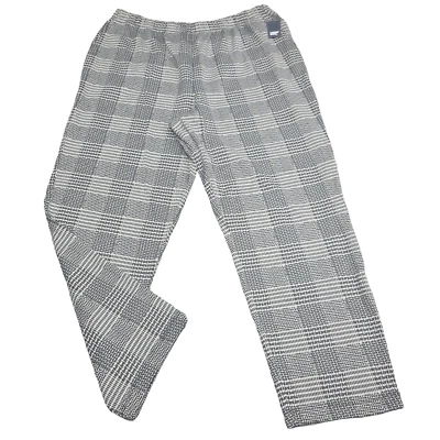 Pantalones deportivos Lands End tejidos 3X talla grande negros Glen a cuadros elásticos con bolsillos Foto 1 de 4