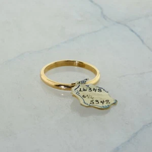 14K Yellow Gold New Old Stock Wedding Band with Tag Size 6.25 Circa 1930 - Picture 1 of 6