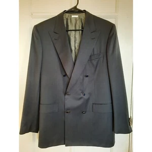 Brioni For Bergdorf Goodman Mens 50/40R Pad Shoulder Sport Blazer Coat Navy Wool - Picture 1 of 10