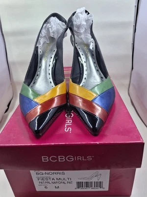 BCBGirls BG-NORRIS Fiesta Multi Colored Women's Shoes Sling Back Size 6M - Image 1 of 4