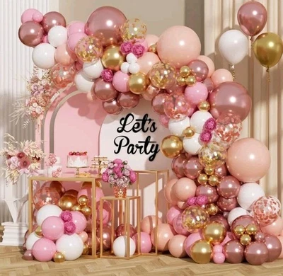 Kit Arco Globo + Guirnalda Globos Cumpleaños Boda Fiesta Baby Shower Decoración  Foto 1 de 4