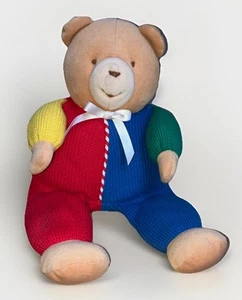 Eden Primary Colors Vintage Waffle Weave Teddy Bear Stuffed Plush - Picture 1 of 23