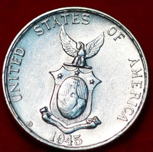 1945-D Philippines 10 Centavos Silver Foreign Coin - Picture 1 of 2
