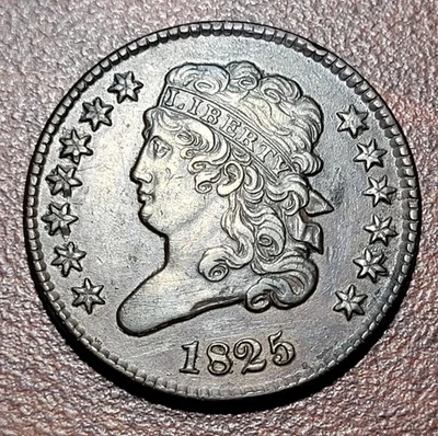 1825 Half Cent Classic Head Extremely Fine EF XF 19th Century Type Coin - Image 1 of 2
