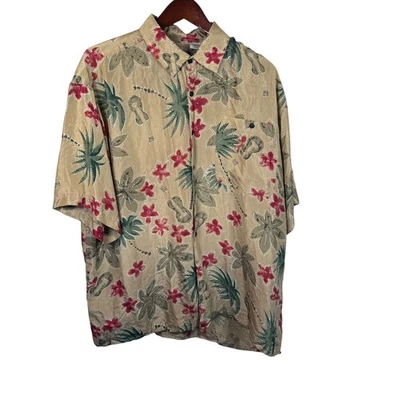 Montage Tropics Silk Hawaiian Shirt Mens Size XL Floral Tropical Resort Vacation - Image 1 of 4
