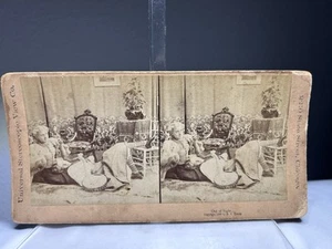 Antique 1896 Universal Stereoview Card ~ Out Of Sight ~ Lesbian Interest Smoking - Picture 1 of 10