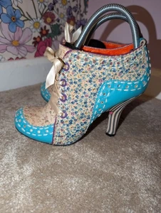 Irregular Choice Blue Abigail Heels Shoe Boots Ladies Size 5 New Light Wear - Picture 1 of 7