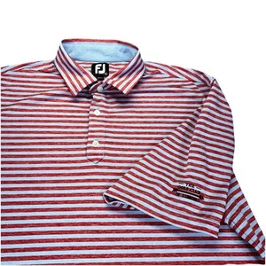 Footjoy Golf Poloshirt Herren XL rot blau gestreift Edmond C.C. Performance Stretch - Bild 1 von 15
