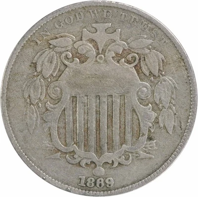 1869 Shield Nickel VF Uncertified #310 - Image 1 of 2