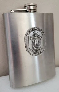 USS New York LPD-21 Hip Flask Stainless Steel 8oz Screw on Lid US Navy Ship - Picture 1 of 7