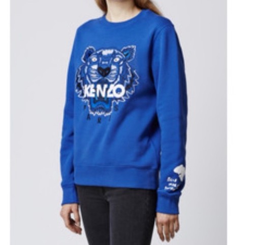 KENZO Maglione Donna Medium Ricamato Felpa Tigre Maglione Blu Marino