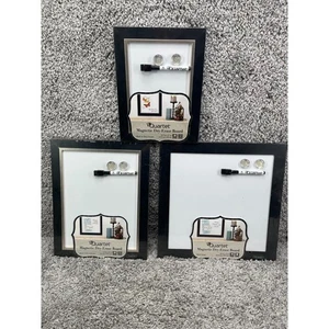 Set Of 3 Quartet Assorted Magnetic Dry Erase Board Black Silver Frame - Picture 1 of 8