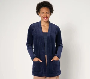 Susan Graver Regular Knit Corduroy Fusion Open Front Cardigan Women A662838 - Picture 1 of 7