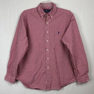 Ralph Lauren Herren XL Classic Fit Rot Gingham Kariert Knopf Hemd Langarm - Bild 1 von 9