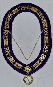 MASONIC GRAND LODGE CHAIN COLLAR WITH GRAND TRUSTEE JEWEL - Picture 1 of 3