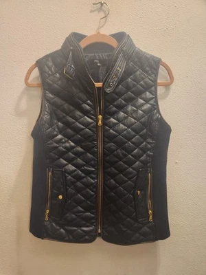 Chaleco Fate Azul Marino Imitación Cuero Lados Elásticos Cremallera Completa Chaleco Talla S #39 Foto 1 de 4