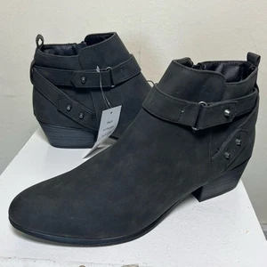 Neu mit Etikett Unionbay Tilly Stiefeletten schwarz Schnalle seitlicher Reißverschluss kurzer Absatz Größe 8,5 - Bild 1 von 10