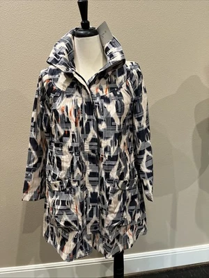 SAMUEL DONG Multi Print Trench Coat Sz L - Image 1 of 4