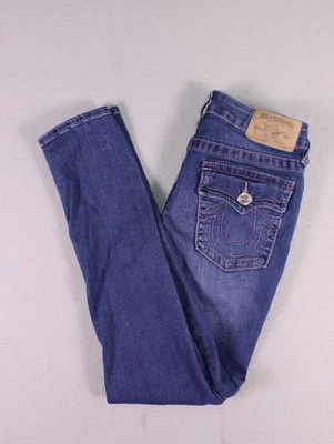 Jeans True Religion Niñas 12 Sección Azul Ajustado Rosa Costura Denim Elástico Foto 1 de 4