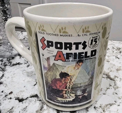Taza de café retro SPORTS AFIELD agosto 1934 Gold Tooth Muskies Cal Johnson Foto 1 de 4