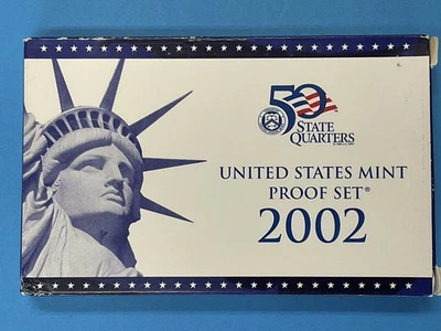 2002 S United States Mint 10 Coin  Proof Set Original Box COA - Image 1 of 4