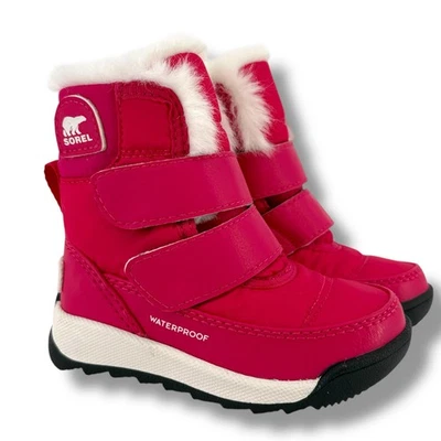 Sorel Whitney II Hot Pink Faux Fur Snow Boots Baby Girl Size 5 Waterproof - Image 1 of 4