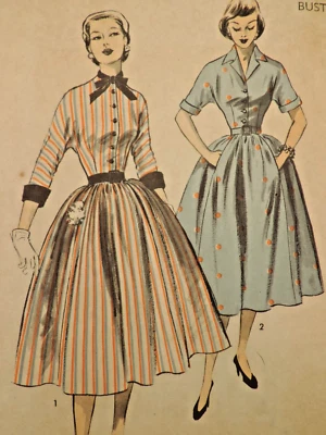 1950s Jr. Advance 6114 Pattern Raglan Full/Swing Dress Sz 15 B303 COMPLETE - Image 1 of 4