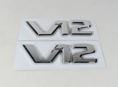 Mercedes V12 Emblems For SL S CL Class Fits on Front Fender Badges Symbol Logo - Image 1 of 3